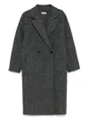 Soft Goat Double-breasted Coat In Gray
