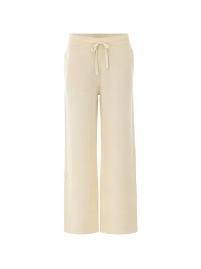 Soft Goat Double-knit Track Pants In White