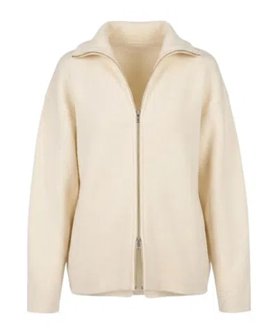 Soft Goat Double-zip Cardigan In Yubai