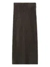 Soft Goat Elasticated Maxi Skirt In Brown
