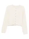 Soft Goat Fine-knit Button-up Cardigan In Neutral