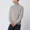 Soft Goat Greige Cashmere Turtleneck Sweater