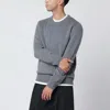 Soft Goat Grey Cashmere Crewneck Sweater In Gray
