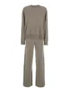 Soft Goat Grey Crewneck Set In Cashmere Woman