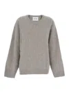 Soft Goat Grey Sweater With Round Neck And Brushed Effect In Cashmere Woman In Gray
