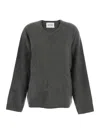 Soft Goat Grey Sweater With V Neck And Brushed Effect In Cashmere Woman In Gray