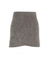 Soft Goat Heathered Alpaca Mini Skirt With High Waist Silhouette In Gray