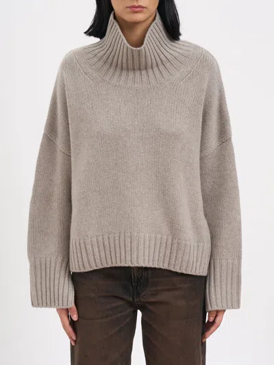 Soft Goat High Neck Cashmere Sweater In Neutral