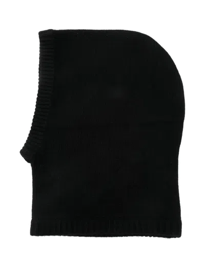 Soft Goat Knitted Balaclava In Black