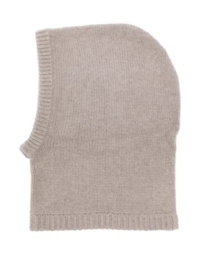 Soft Goat Knitted Balaclava In Gray