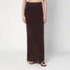 Soft Goat Long Mocha-coloured Brushed Cashmere Skirt