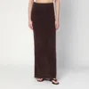 Soft Goat Long Mocha-coloured Brushed Cashmere Skirt