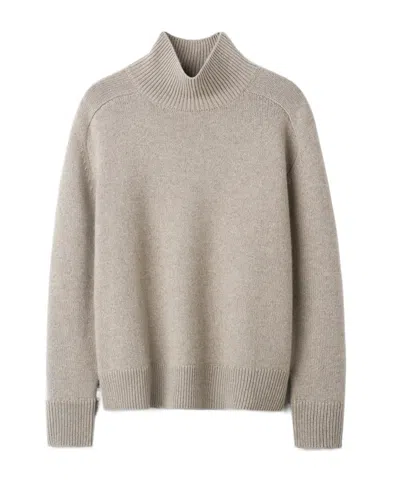 Soft Goat Long-sleeved Sweater In Neutral