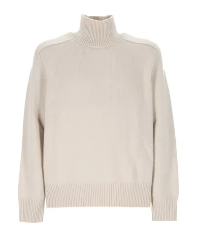 Soft Goat Long-sleeve High-neck Sweater In Neutral