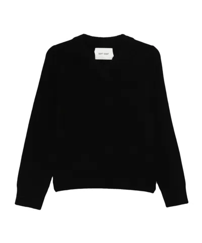 Soft Goat Long-sleeved Sweater In Black