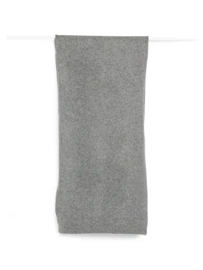 Soft Goat Marled Knitted Scarf In Gray