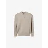 Soft Goat Mens Greige V-neck Knitted Cashmere Jumper In Neutral