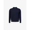 Soft Goat Mens Navy Polo-collar Relaxed-fit Cashmere Jumper In Blue
