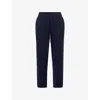 Soft Goat Mens Navy Straight-leg Knitted Cashmere Trousers In Blue