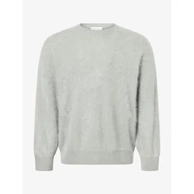 Soft Goat Mens  Brushed Cashmere Crewneck Jumper In Animal Print