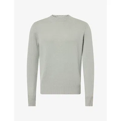 Soft Goat Mens  Chunky Crewneck Cashmere Jumper In Gray