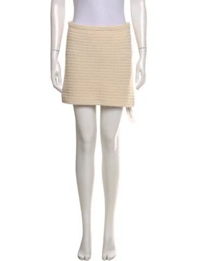 Pre-owned Soft Goat Mini Skirt In Neutral