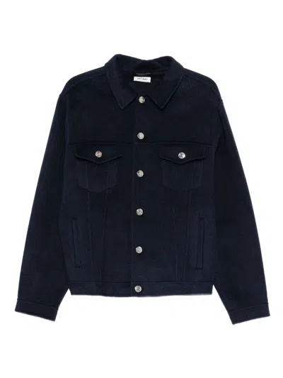 Soft Goat Mini  Coat For Men In Blue