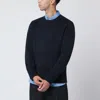 Soft Goat Navy Blue Cashmere Crewneck Sweater In Blue