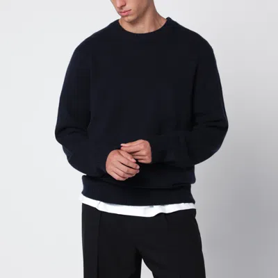 Soft Goat Navy Blue Cashmere Crewneck Sweater
