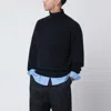 Soft Goat Navy Blue Cashmere Turtleneck Sweater In Blue