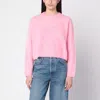Soft Goat Womens Pink Relaxed-fit Ribbed-trim Cashmere-knit Jumper