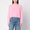 Soft Goat Pink Brushed Cashmere Pullover In Pink