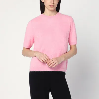 Soft Goat Womens Oversized Ribbed-trim Cashmere-knit Top Pink