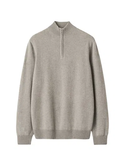 Soft Goat Quarter-zip Cashmere Sweater In Animal Print
