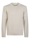 Soft Goat Ribbed Crew-neck Sweater In Neutral