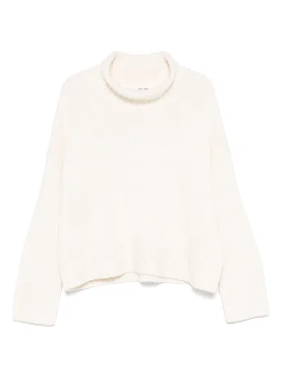 Soft Goat Ribbed High-neck Sweater In Neutral