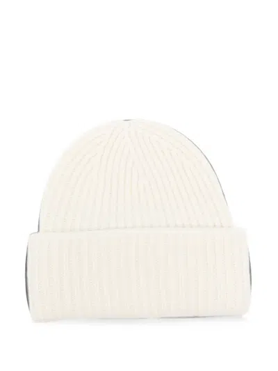 Soft Goat Ribbed-knit Beanie Hat In Transparent