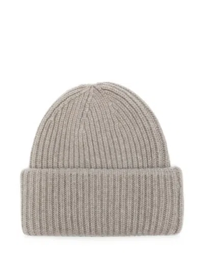 Soft Goat Ribbed-knit Beanie Hat In Transparent