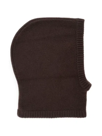 Soft Goat Ribbed-knit Cashmere Balaclava In Brown