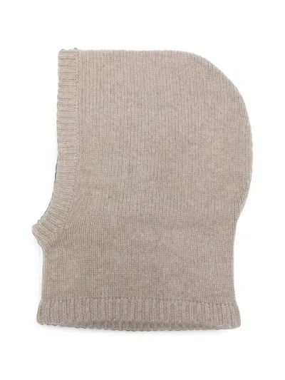 Soft Goat Ribbed-knit Cashmere Balaclava In Neutral