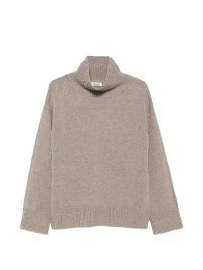 Soft Goat Ribbed-knit Roll-neck Sweater In Brown