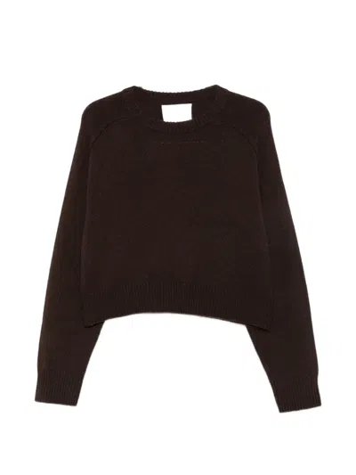 Soft Goat Ribbed-knit Sweater In Brown
