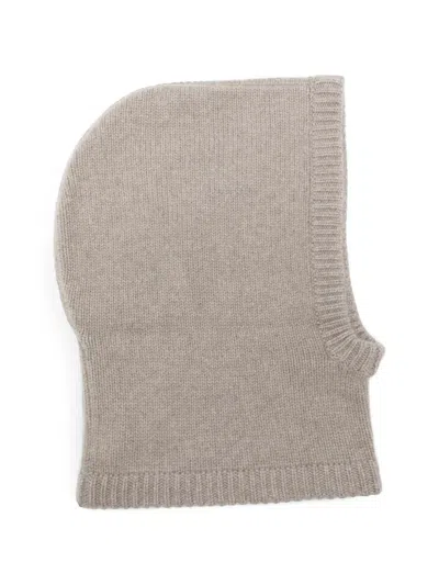 Soft Goat Ribbed-trim Balaclava In Transparent