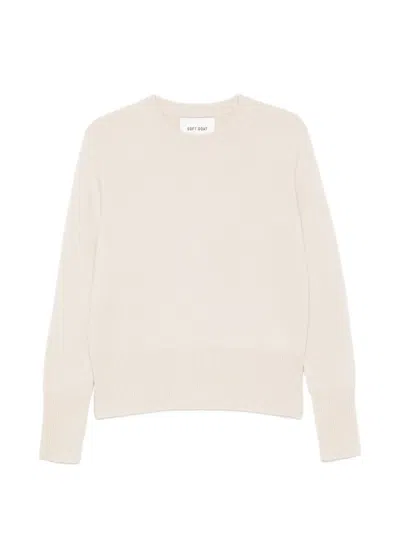 Soft Goat Ribbed-trim Crew-neck Sweater In Neutral