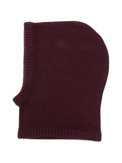 Soft Goat Ribbed-trim Knitted Balaclava In White