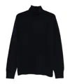 Soft Goat Roll-neck Cashmere Sweater In Blue