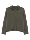 Soft Goat Roll-neck Ribbed Sweater In Gray