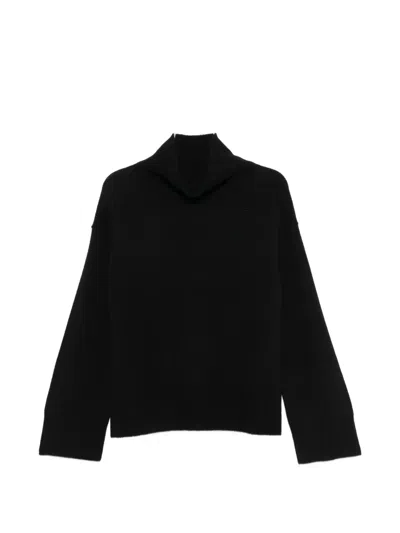 Soft Goat Roll-neck Ribbed-trim Sweater In Black
