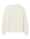 Soft Goat Round-neck Knitted Jumper In Neutral