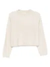 Soft Goat Cashmere Crewneck Jumper In Neutral